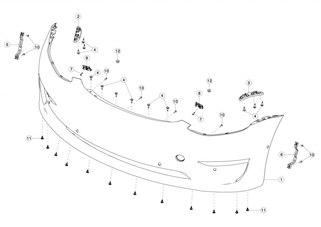 кронштейн крепления подкрылка переднего правого Tesla Model 3 1 поколение 2020, 1104541-00-B - фото №1