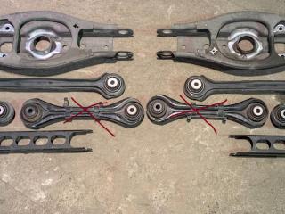 Комплект рычагов задний BMW 3 серия E91 [рестайлинг] 2009, 2.0 л., N46 B20 BD, бензин, АКПП, 354 titan-silber, универсал, задний привод, правый руль, 33326772899, 33322406289, 33322406288, 33322406290, 33322406291, 33322406292