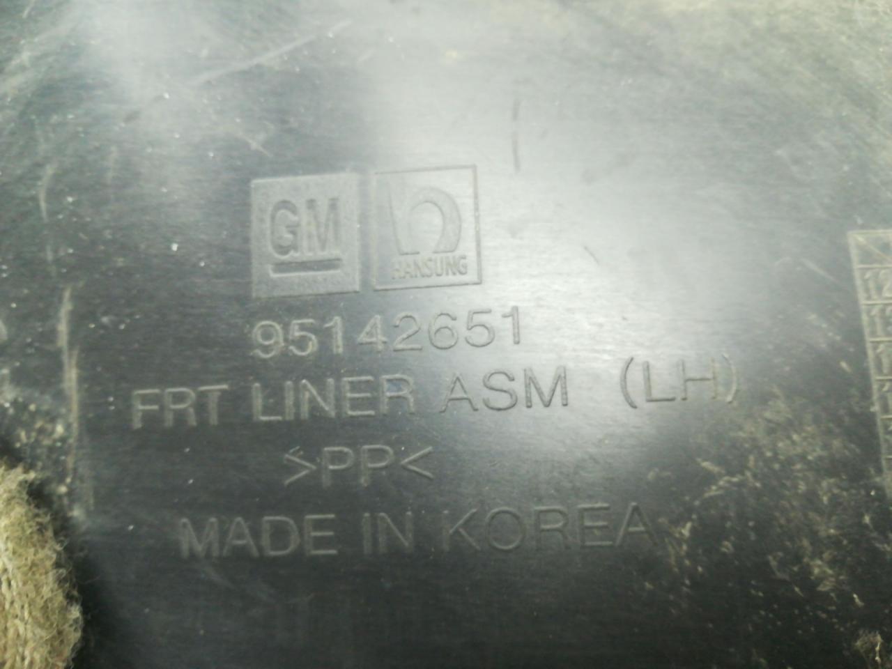 защита арок передняя левая (подкрылок) Chevrolet Trax 1 поколение 2014, 1.8 л., F18D4, бензин, МКПП, серебро, передний привод, правый руль, 95142651 - фото №1