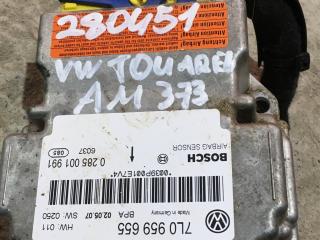 блок AirBag Volkswagen Touareg 1 поколение [рестайлинг] 2007, 3.0 л., BKS, дизель, АКПП, серый, правый руль, 0285001991, 7L0959655