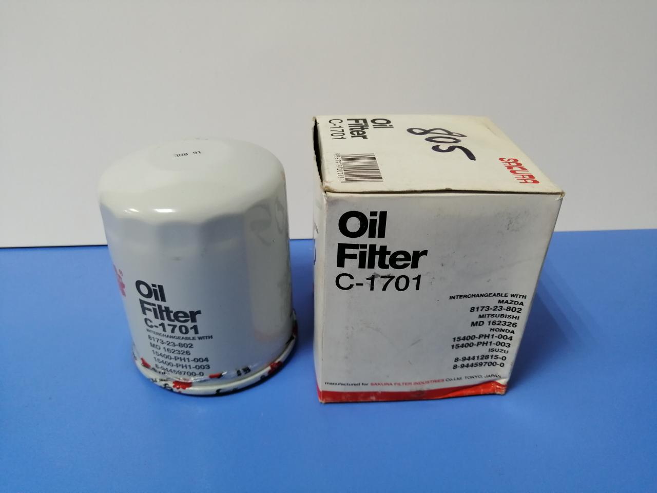 фильтр масляный , 8173-23-802, MD162326, 15400-PH1-004, 15400-PH1-003, 8-94412815-0, 8-94459700-0, C1701 - фото №1