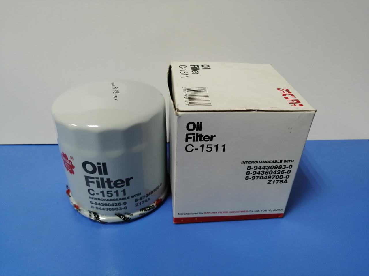 фильтр масляный , 8-94430983-0, 8-94360426-0, 8-97049708-0, Z178A, C-1511 - фото №1