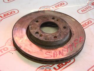 диск тормозной передний Hyundai Santa Fe 1 поколение [рестайлинг] SM 2007, 2.0 л., D4EA, дизель, МКПП, серый, внедорожник 5 дв.