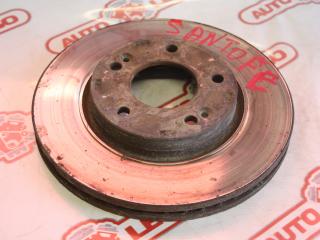 диск тормозной передний Hyundai Santa Fe 1 поколение [рестайлинг] SM 2007, 2.0 л., D4EA, дизель, МКПП, серый, внедорожник 5 дв.