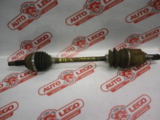 полуось передняя левая (приводной вал, ШРУС) Nissan March K12 AK11 2002, 1.2 л., CR12DE, бензин, АКПП, черный, хетчбэк 5 дв., передний привод, правый руль, 39101AX005