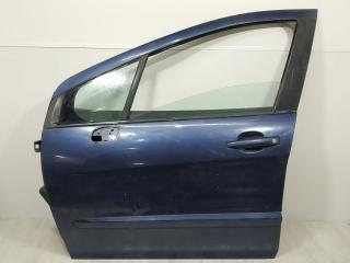 дверь передняя левая Peugeot 308 1 2007, 1.6 л., HDi, 9HZ (DV6TED4), дизель, 5МКПП, синий, хетчбэк 5 дв., передний привод, 9002AW