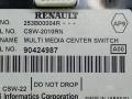 джойстик управления мультимедиа Renault Laguna 3 поколение 2009, 1.5 л., DCi, дизель, МКПП, серый, передний привод, 253B00004R, 90424987, CSW-2010RN - фото №4