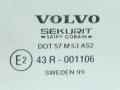 стекло двери передней левой Volvo S80 1 поколение 2000, 2.5 л., D 5252 T, дизель, МКПП, синий, седан, передний привод, 31335385 - фото №2