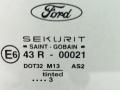 стекло двери передней правой Ford Mondeo 3 поколение 2003, 2.0 л., HJBA, дизель, МКПП, белый, универсал, передний привод, 1116874 - фото №2