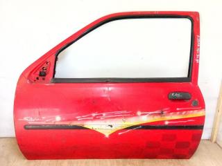 дверь передняя левая Ford Fiesta 3 поколение 1996, красный, хетчбэк 3 дв.