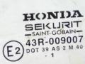 стекло двери передней левой Honda Civic 6 поколение [рестайлинг] EJ6 2001, 43R-009007 - фото №2