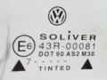 стекло двери задней левой Volkswagen Passat B5 1997, 1.8 л., AEB, бензин, МКПП, синий, универсал, передний привод, 43R-00081 - фото №2