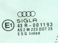 стекло двери передней левой Audi 80 B3 1990, 43R-001193 - фото №2