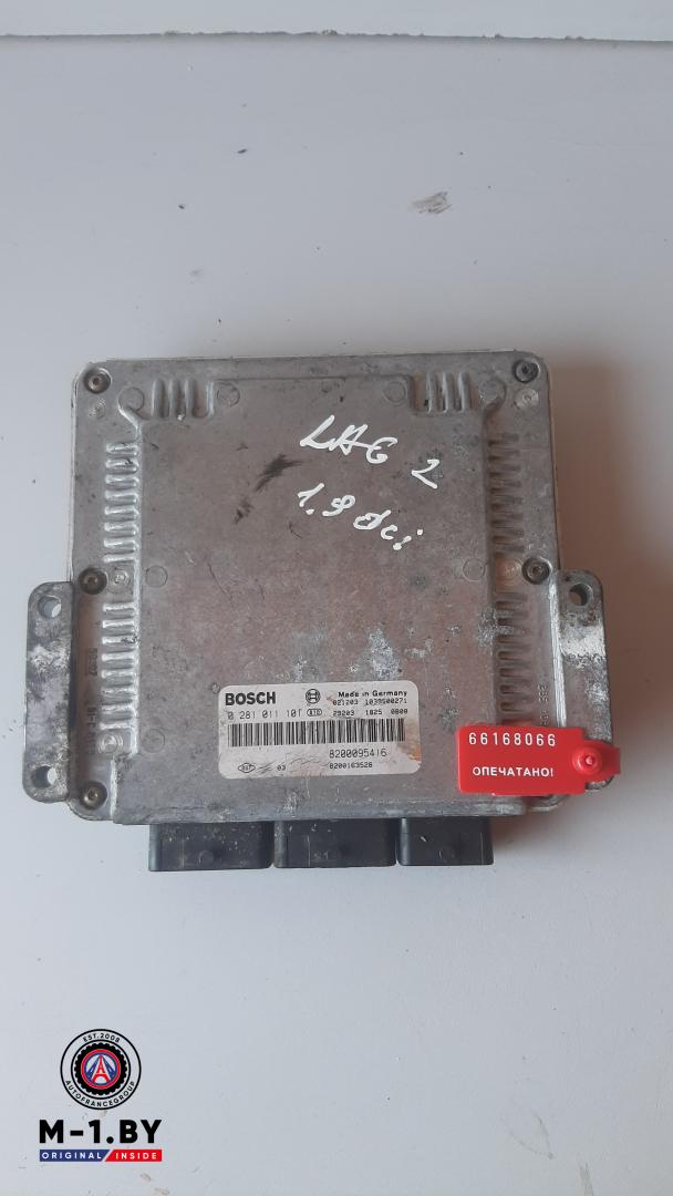блок управления двигателем Renault Laguna 2 поколение (2001 - 2005), 1.9 л., дизель, 0281011101, 8200095416 - фото №1