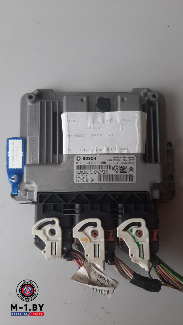 блок управления двигателем Citroen C4 2 поколение 2011, 1.6 л., дизель, 0281017862, 9677031180 - фото №1