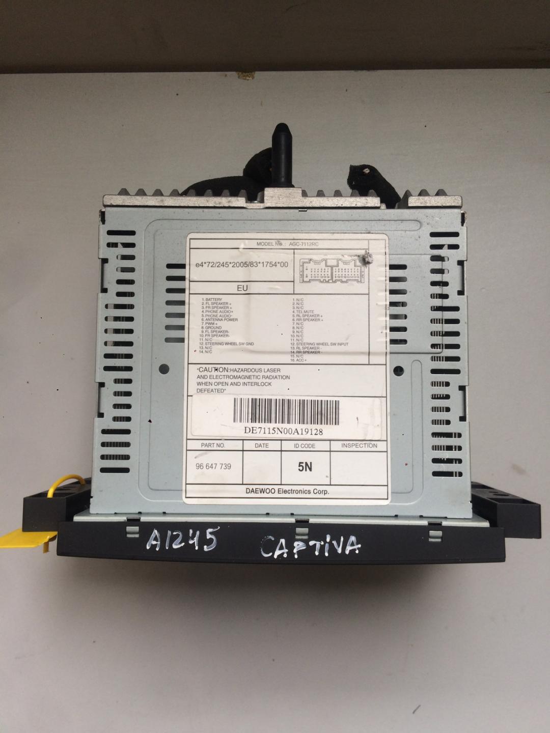 магнитола Chevrolet Captiva 1 поколение 2008, 2.0 л., дизель, внедорожник 5 дв., 96647739 - фото №1