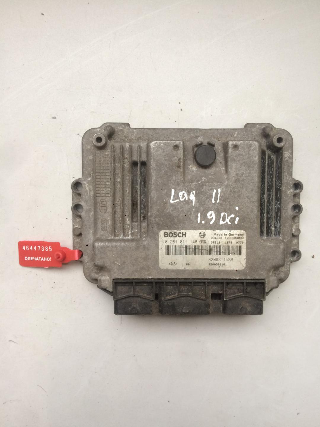 блок управления двигателем Renault Laguna 2 поколение 2001, 1.9 л., дизель, хетчбэк 5 дв., 0281011148 - фото №1