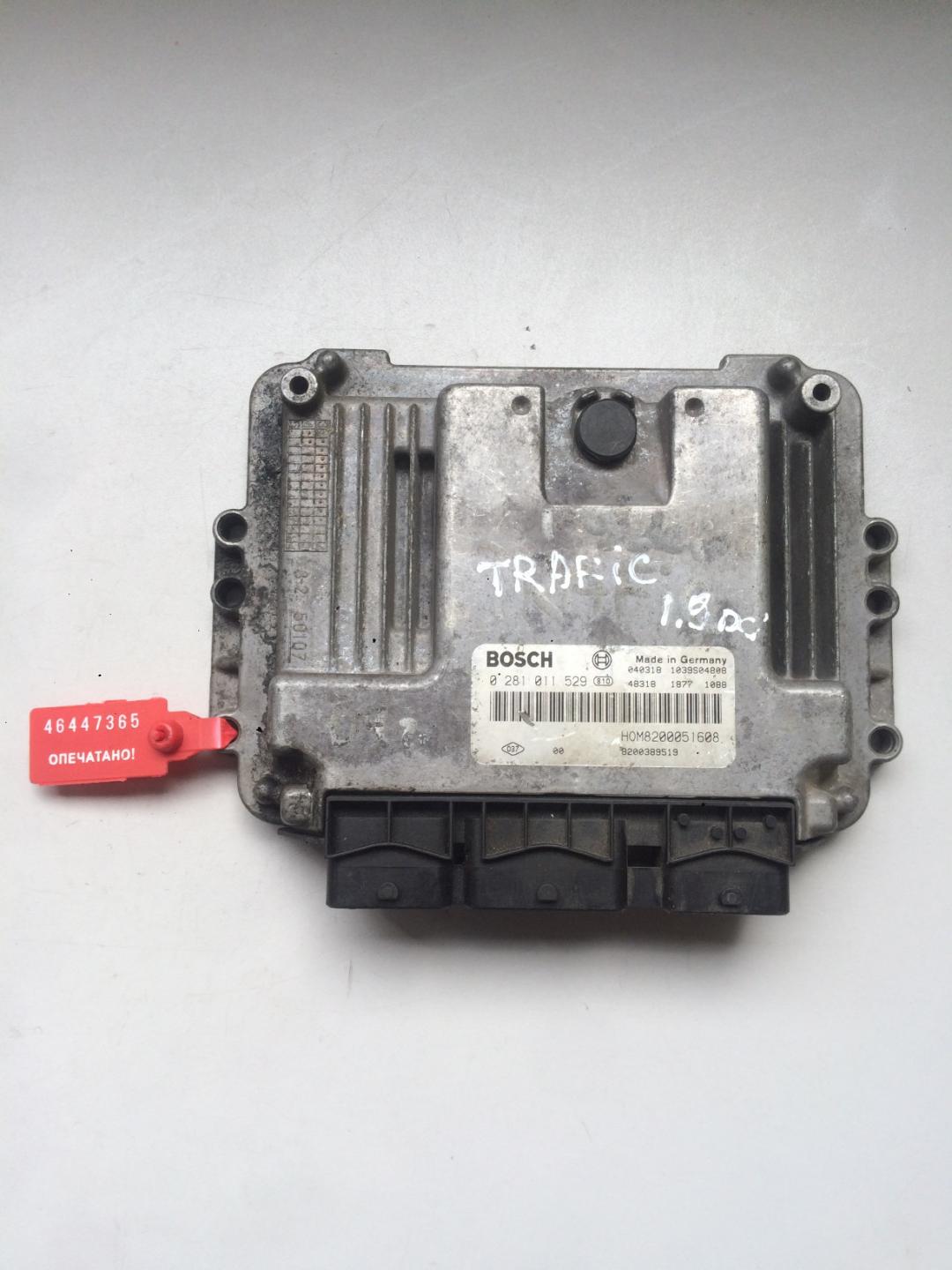 блок управления двигателем Renault Trafic 2 поколение 2001, 1.9 л., дизель, микроавтобус, 0281011529 - фото №1