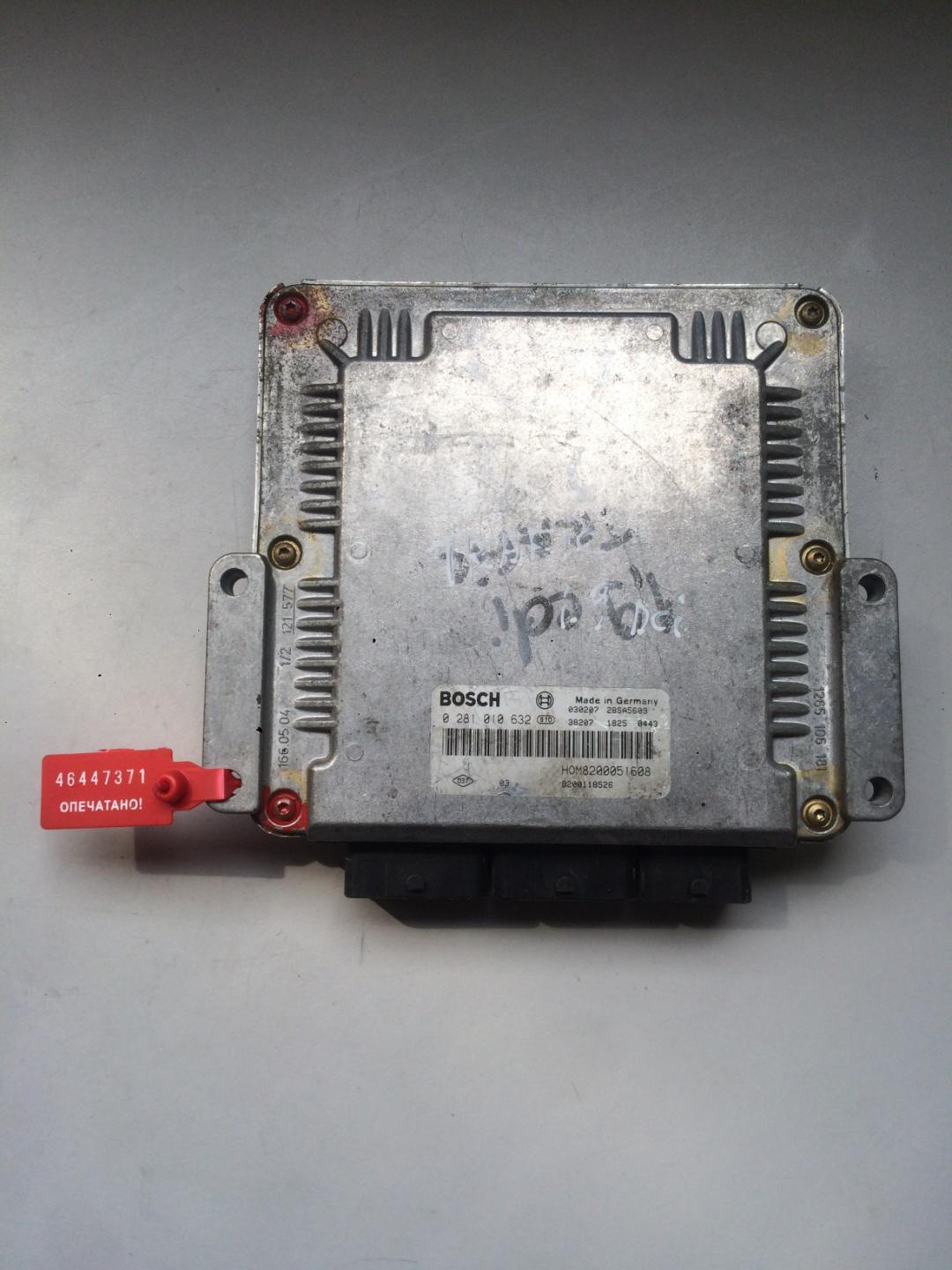 блок управления двигателем Renault Trafic 2 поколение 2001, 1.9 л., дизель, микроавтобус, 0281010632 - фото №1
