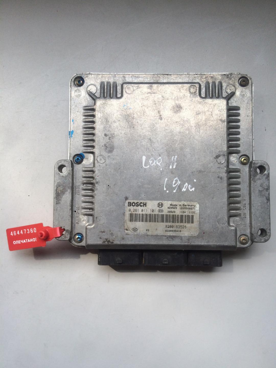 блок управления двигателем Renault Laguna 2 поколение 2003, 1.9 л., дизель, хетчбэк 5 дв., 0281011101 - фото №1