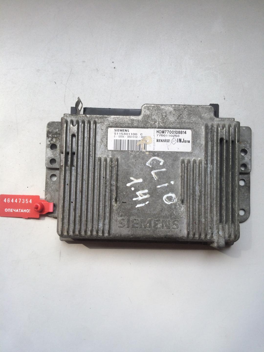 блок управления двигателем Renault Clio 1 поколение 1995, 1.4 л., бензин, хетчбэк 5 дв., 7700110258 - фото №1