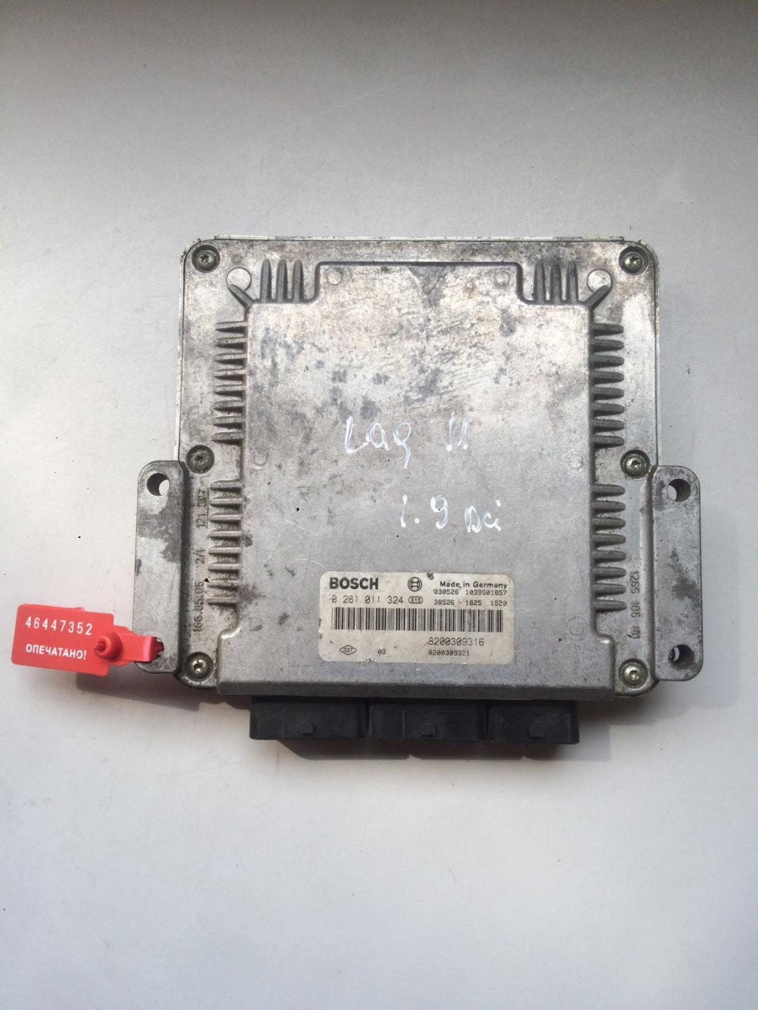 блок управления двигателем Renault Laguna 2 поколение 2001, 1.9 л., дизель, хетчбэк 5 дв., 0281011324 - фото №1