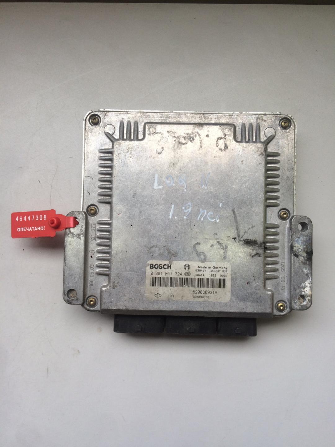 блок управления двигателем Renault Laguna 2 поколение 2001, 1.9 л., дизель, хетчбэк 5 дв., 0281011324 - фото №1