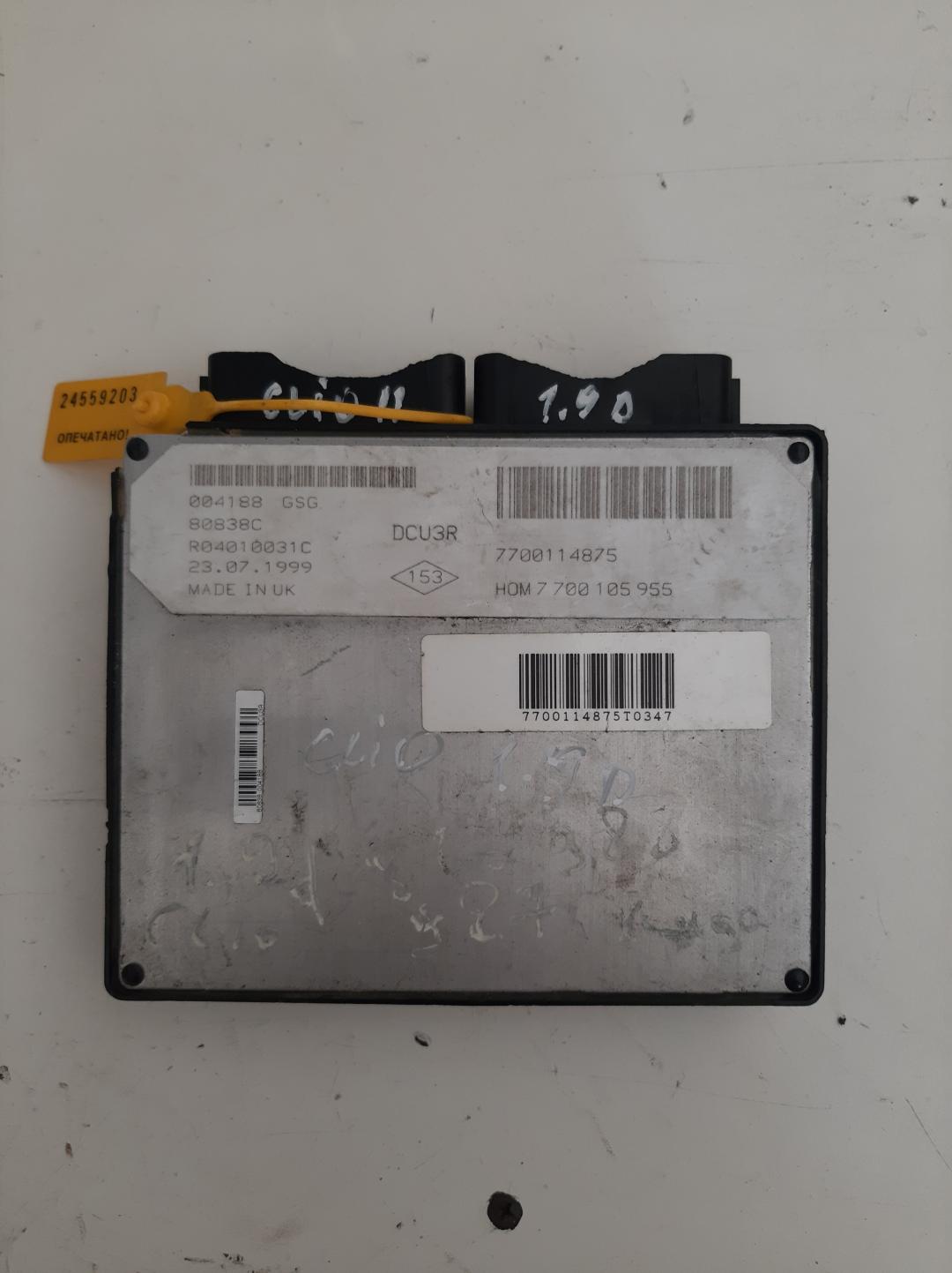 блок управления двигателем Renault Clio 2 поколение 1998, 1.9 л., дизель, хетчбэк 5 дв., 7700114875 - фото №1