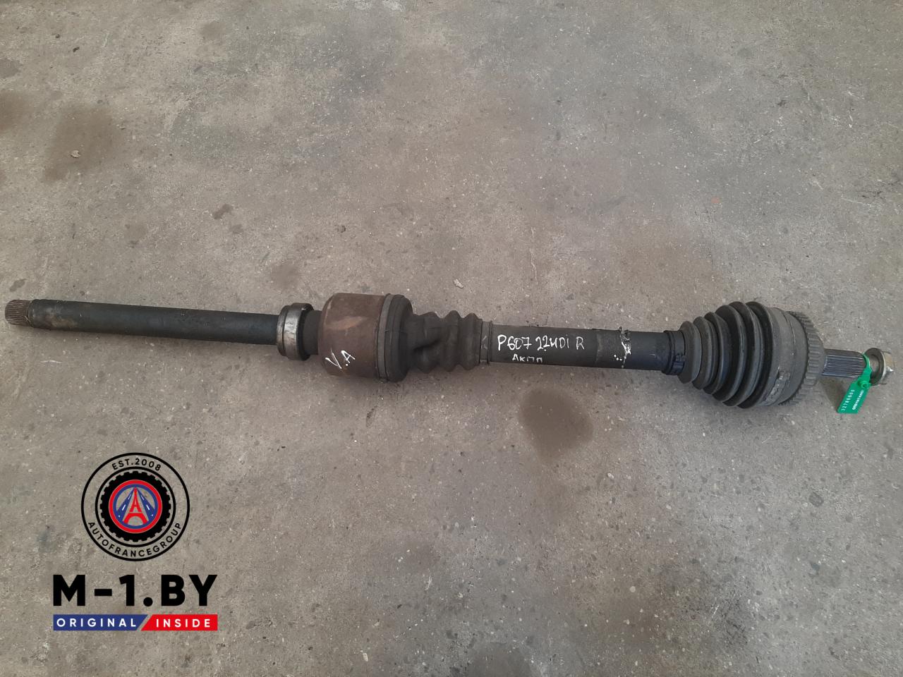 полуось передняя правая (приводной вал, ШРУС) Peugeot 607 1 поколение (2000 - 2004), 2.2 л., дизель, АКПП, 9624458280 - фото №1