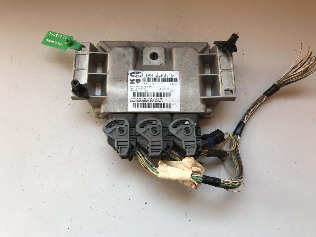 блок управления двигателем Peugeot 407 1 поколение 2005, 2.2 л., бензин, IAW6LP3.10, 6LP3.10, 9656375680, 9651774180 - фото №1