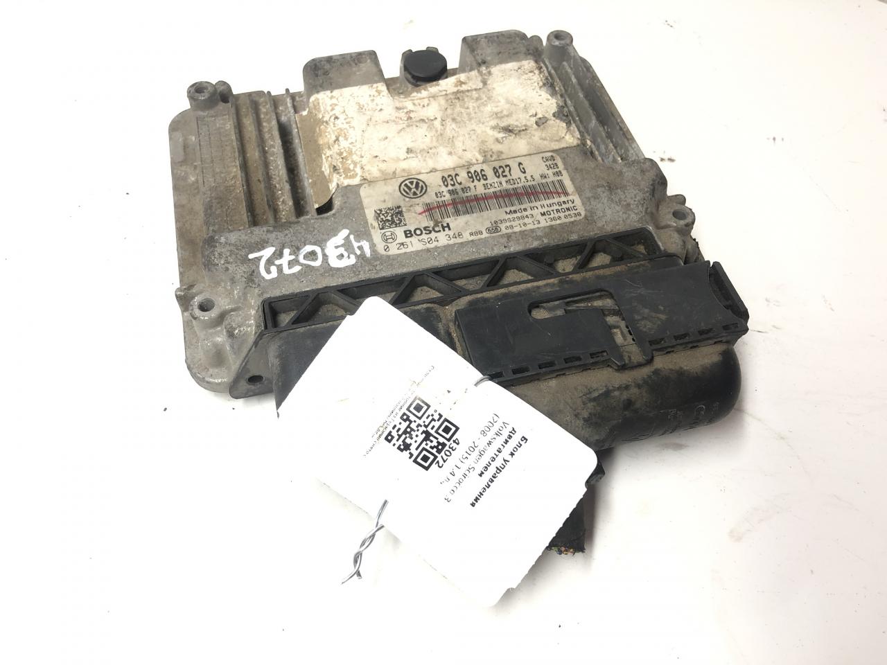 блок управления двигателем Volkswagen Scirocco 3 поколение (2008 - 2015), 1.4 л., бензин, 03C906027G - фото №1