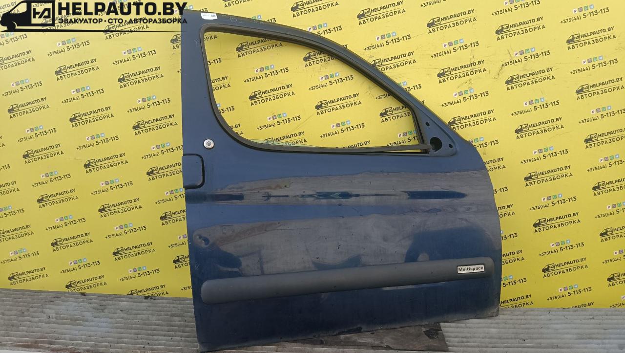 дверь передняя правая Citroen Berlingo 1 поколение (M49) 2001, 1.4 л., бензин, МКПП, синий, минивэн - фото №1