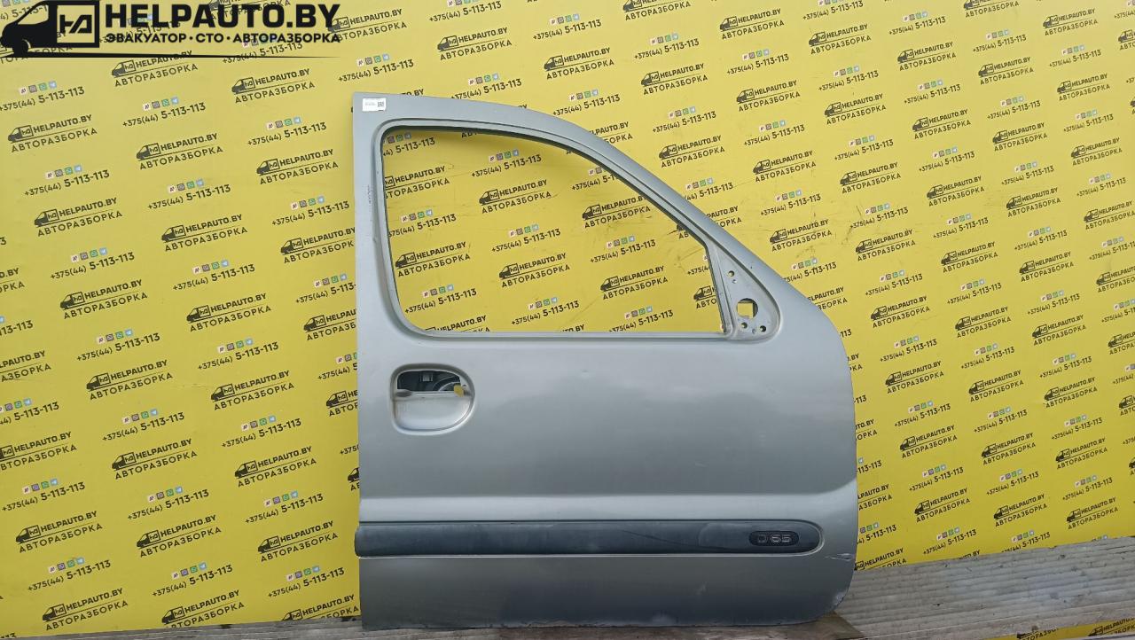 дверь передняя правая Renault Kangoo 1 поколение 2001, 1.9 л., F8Q 620, дизель, МКПП, серый - фото №1