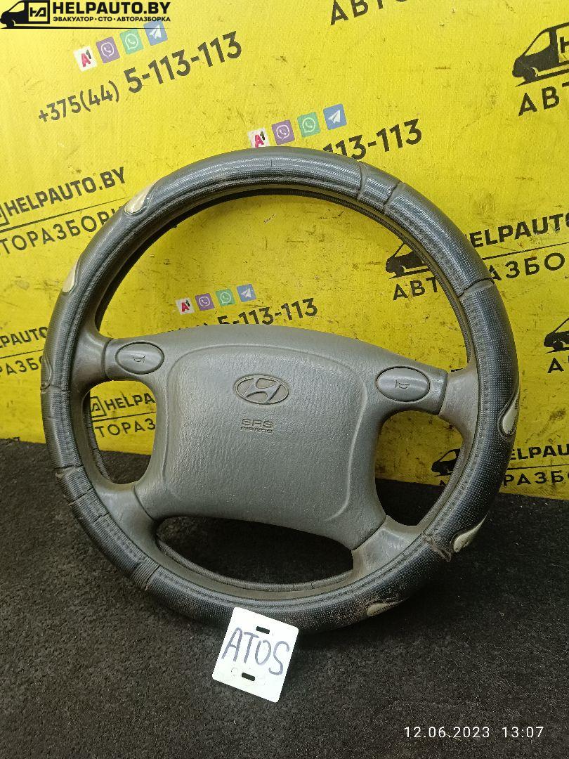 руль Hyundai Atos 1 поколение 2000, 1.0 л., G4HC, бензин, МКПП, черный, хетчбэк 5 дв. - фото №1