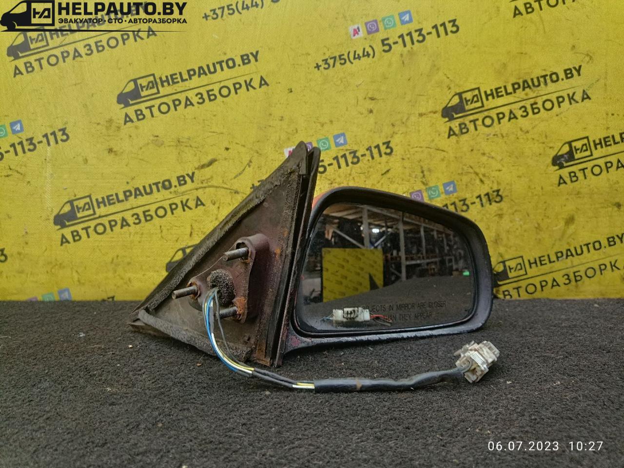 зеркало наружное правое Mitsubishi Galant 8 поколение 1998, 2.4 л., бензин, АКПП, бордовый, седан - фото №1