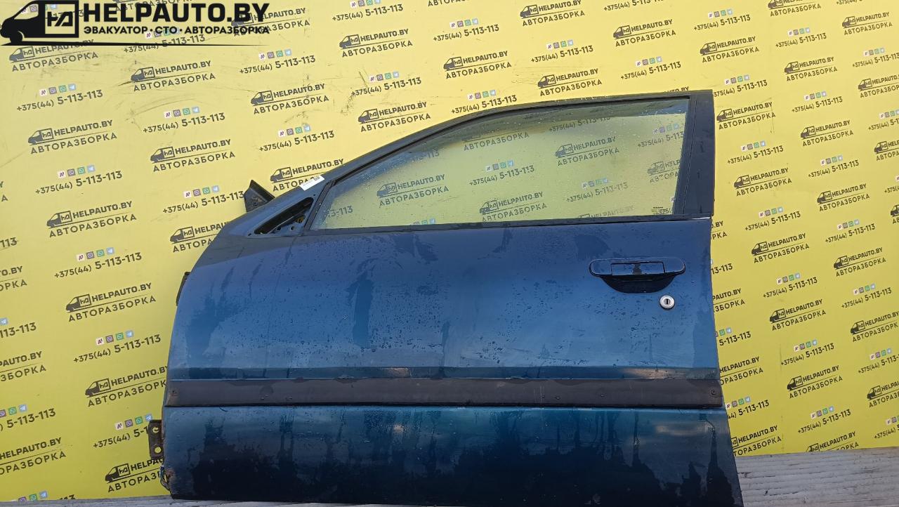 дверь передняя левая Nissan Primera P10 1994, 1.6 л., бензин, МКПП, синий, седан - фото №1