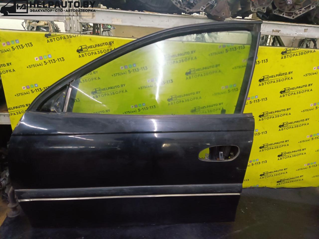 дверь передняя левая Opel Omega B 1997, 2.5 л., X 25 DT, дизель, МКПП, черный, универсал - фото №1