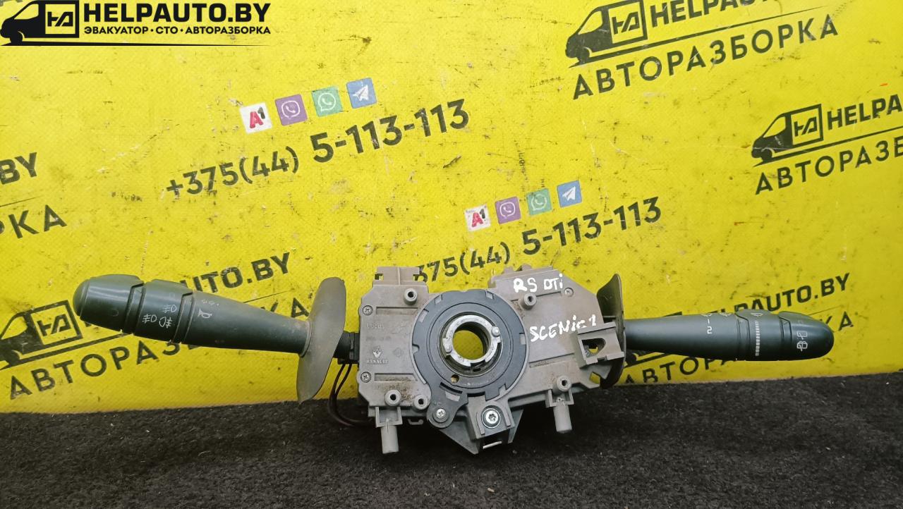 переключатель подрулевой (стрекоза) Renault Scenic 1 поколение 1998, 1.9 л., дизель, 5МКПП, голубой, минивэн, передний привод - фото №1