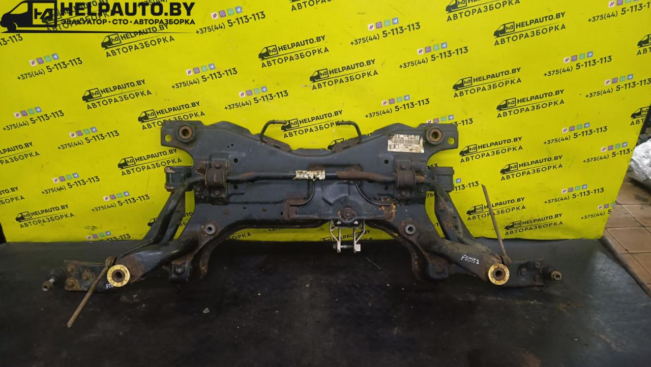 балка подвески передняя (подрамник) Ford Focus 2 поколение 2006, 1.6 л., HWDA, бензин, МКПП, красный, хетчбэк 5 дв., передний привод - фото №1