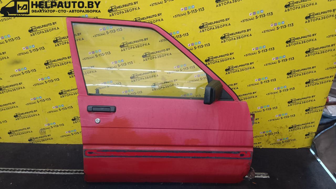 дверь передняя правая Toyota Corolla 5 поколение (E80) 1984, 1.3 л., бензин, МКПП, красный, хетчбэк 5 дв., передний привод - фото №1