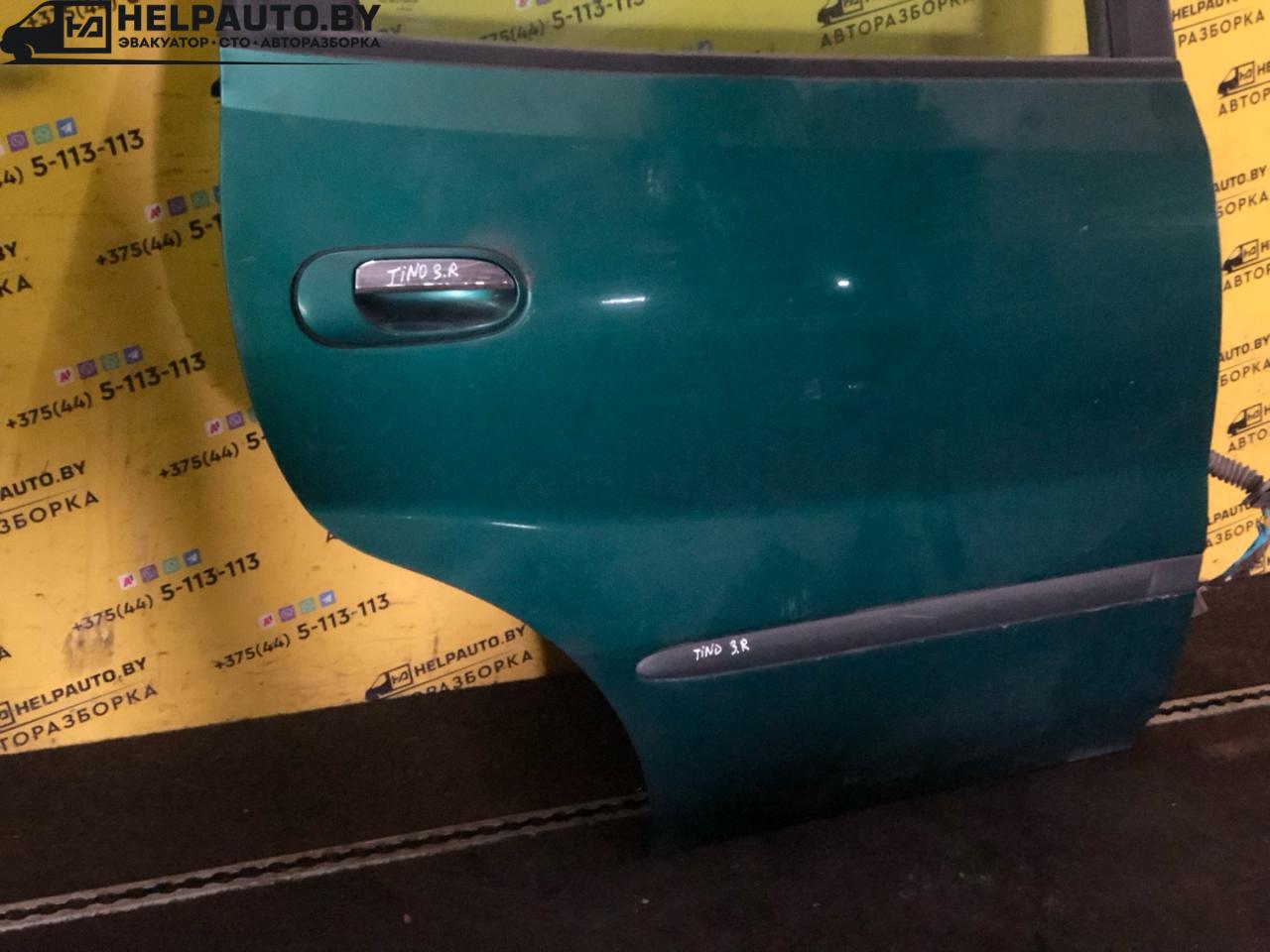 дверь задняя правая Nissan Almera Tino V10 2001, 1.8 л., QG18DE, бензин, 5МКПП, зеленый, минивэн - фото №1