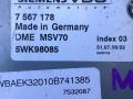 блок управления двигателем BMW 6 серия E63/E64 2006, 3.0 л., N52 B30 A, бензин, АКПП, черный, купе, задний привод, правый руль, MSV70, 7567178 - фото №2