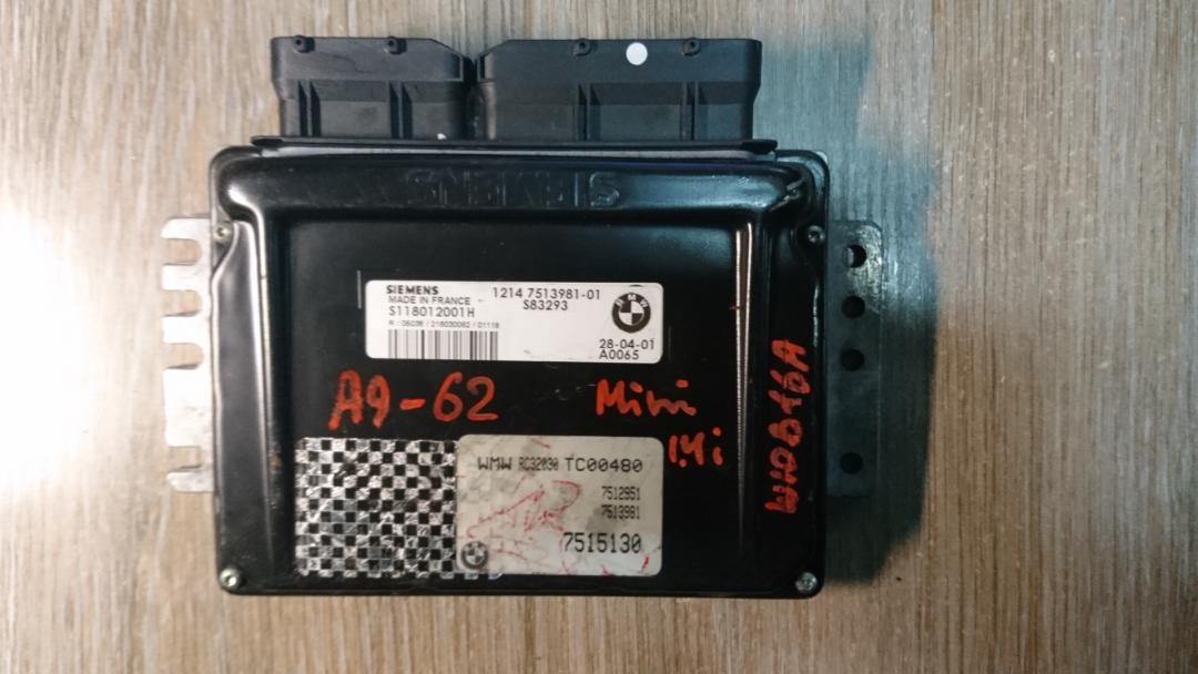 блок управления двигателем Mini Cooper 1 поколение 2001, 1.6 л., W10 B16 A, бензин, АКПП, красный, хетчбэк 5 дв., 12147513981, S118012001H - фото №1