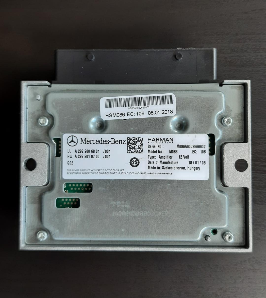 усилитель музыкальный Mercedes-Benz GLE Coupe C292 2018, 3.0 л., OM 642.826, дизель, АКПП, внедорожник 5 дв., A2929006801 - фото №1